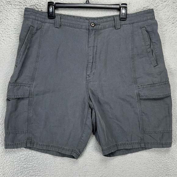 Tommy Bahama Relax Mens Cargo Shorts 38 Gray Flat Front Pocket Outdoor Hiking